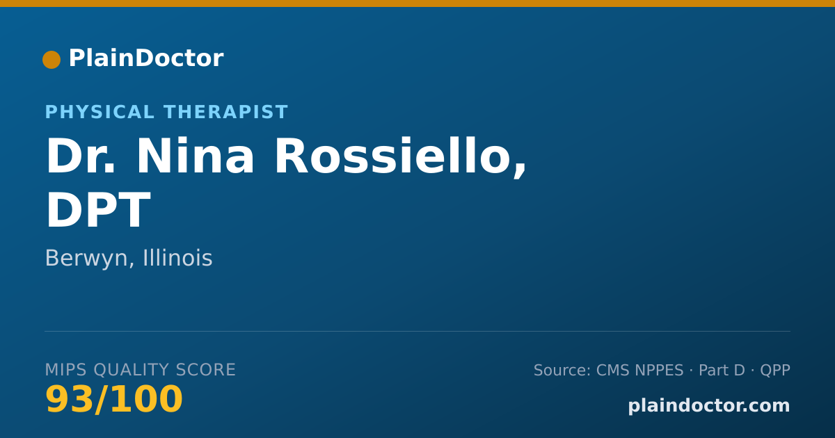 Shareable card for Nina Rossiello, DPT - Physical Therapist, Berwyn, IL
