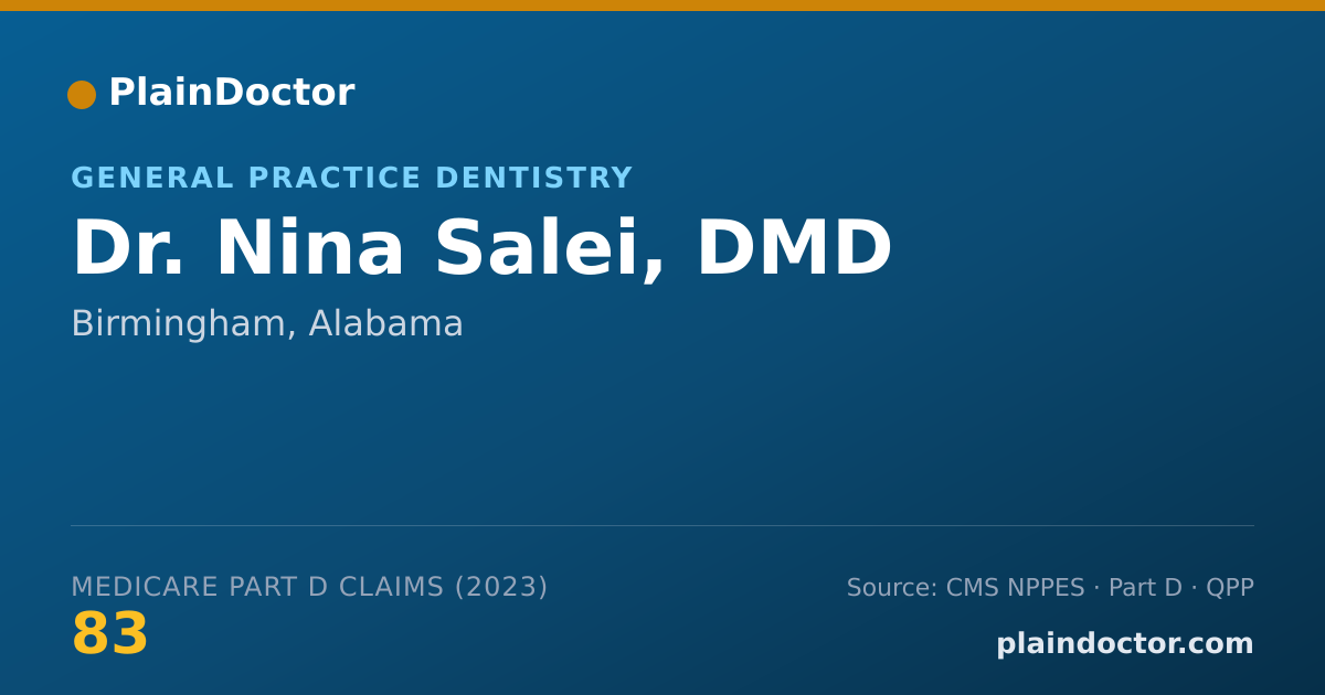 Shareable card for Nina Salei, DMD - General Practice Dentistry, Birmingham, AL