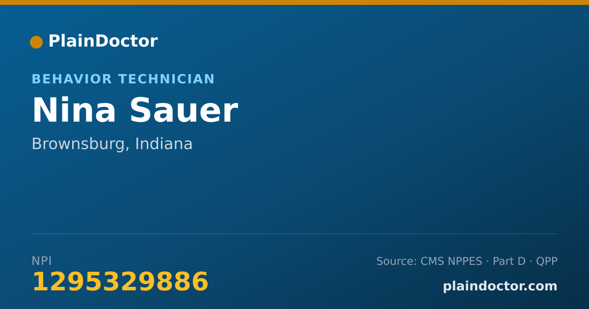 Shareable card for Nina Sauer - Behavior Technician, Brownsburg, IN