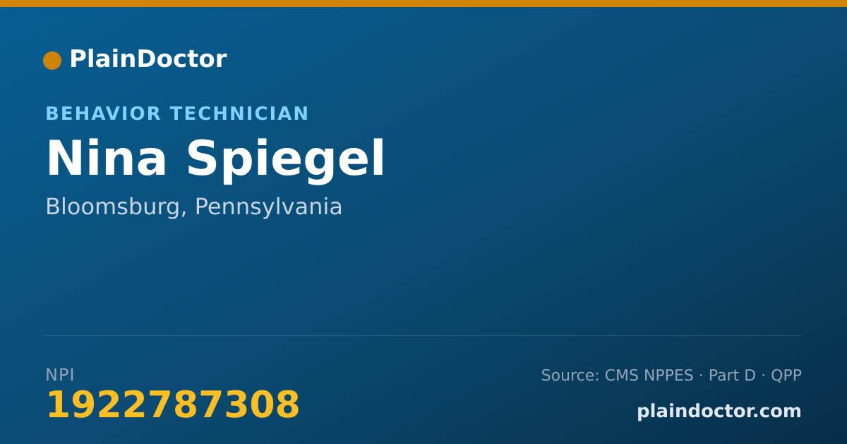 Shareable card for Nina Spiegel - Behavior Technician, Bloomsburg, PA
