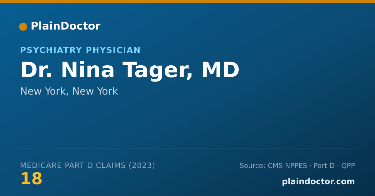 Shareable card for Nina Tager, MD - Psychiatry Physician, New York, NY
