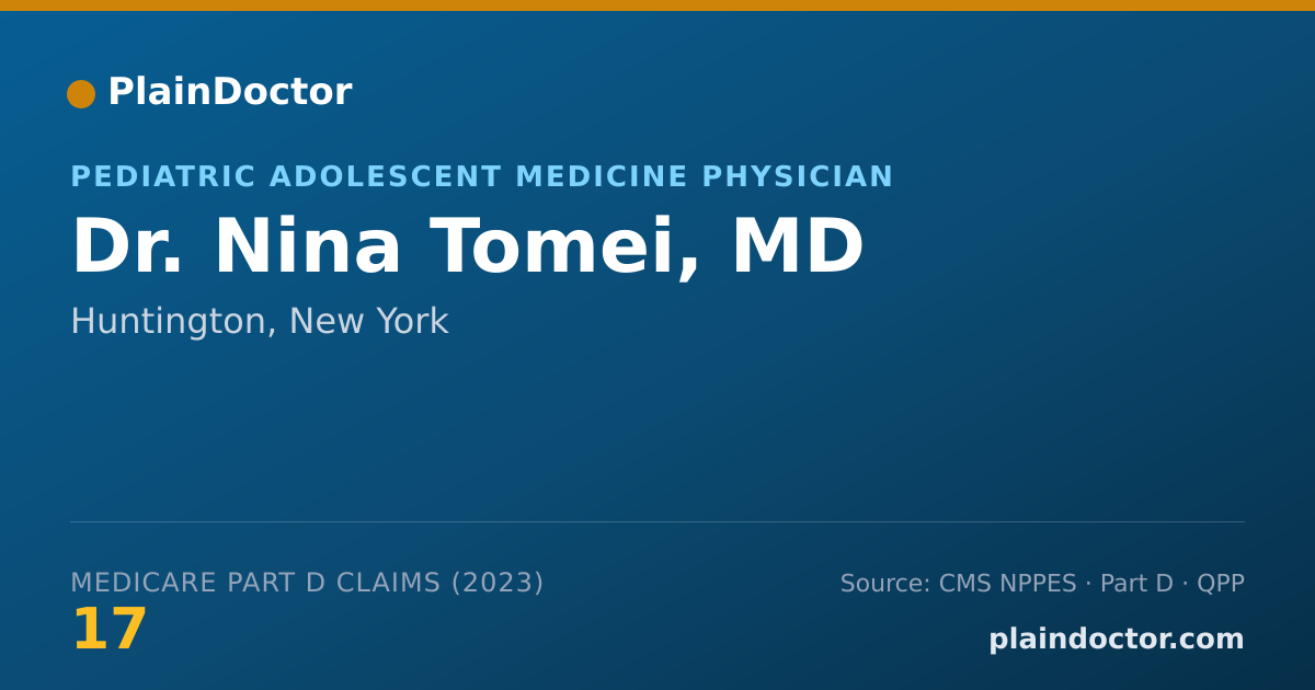Shareable card for Nina Tomei, MD - Pediatric Adolescent Medicine Physician, Huntington, NY