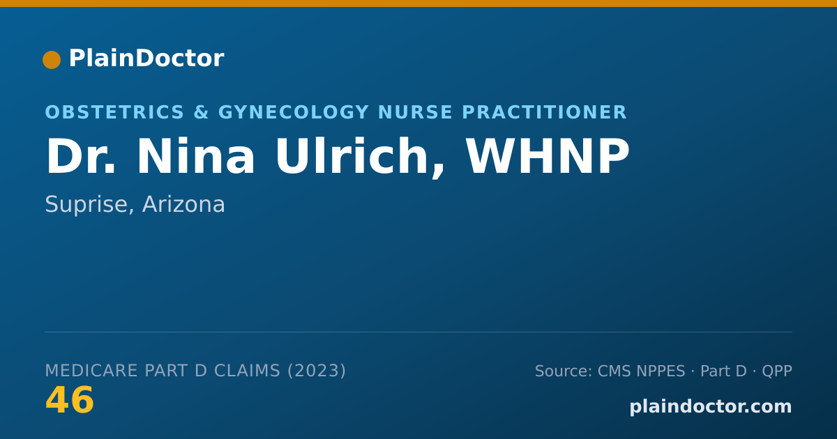Shareable card for Nina Ulrich, WHNP - Obstetrics & Gynecology Nurse Practitioner, Suprise, AZ