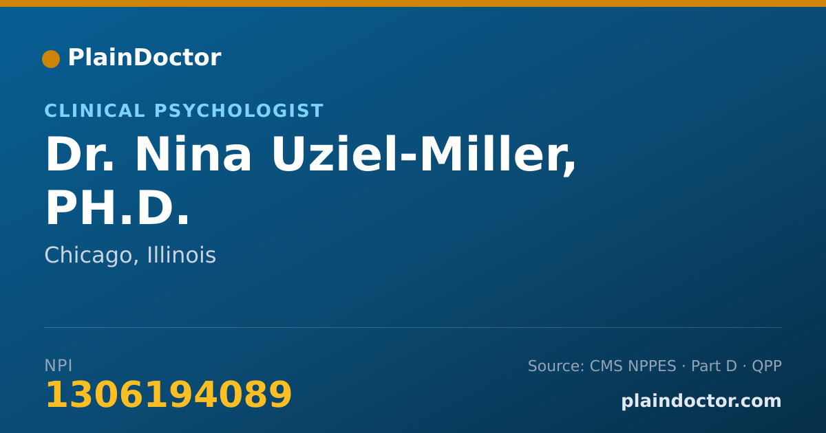 Shareable card for Nina Uziel-Miller, PH.D. - Clinical Psychologist, Chicago, IL