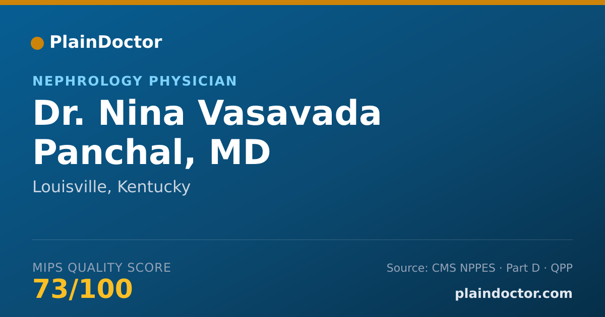 Shareable card for Nina Vasavada Panchal, MD - Nephrology Physician, Louisville, KY