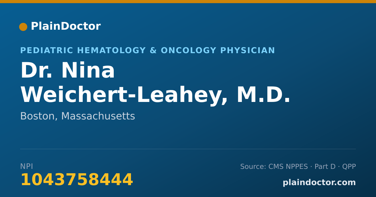 Shareable card for Nina Weichert-Leahey, M.D. - Pediatric Hematology & Oncology Physician, Boston, MA