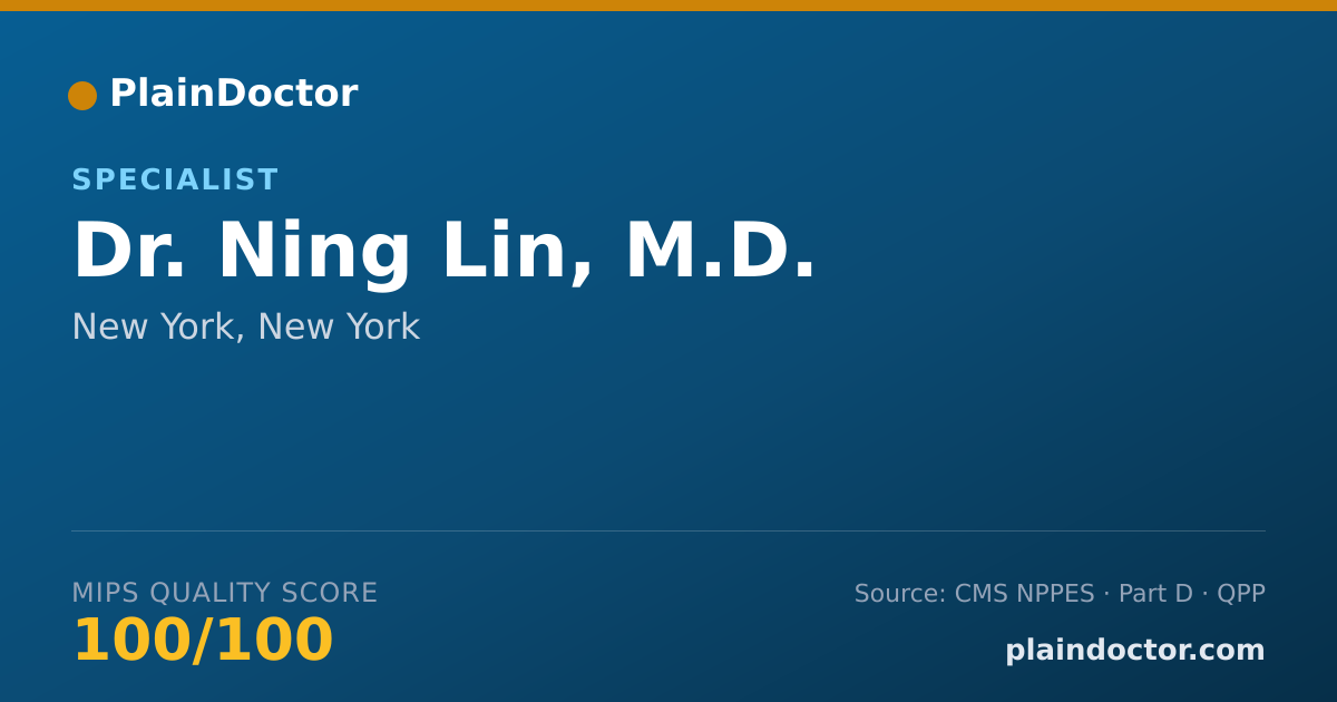 Shareable card for Ning Lin, M.D. - Specialist, New York, NY