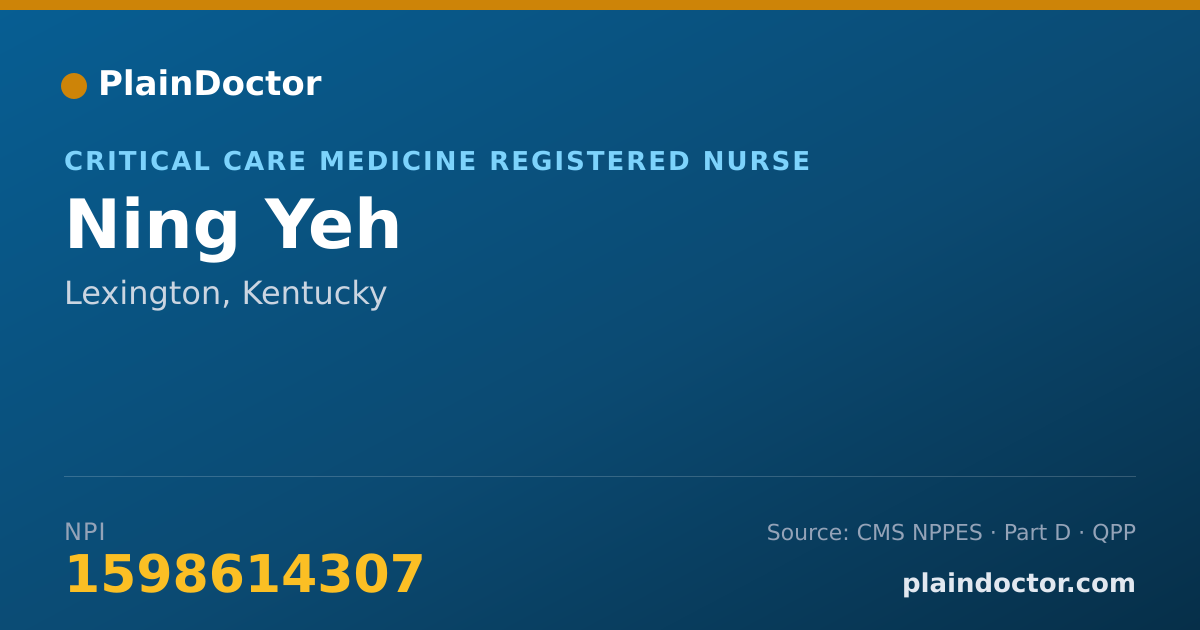 Shareable card for Ning Yeh - Critical Care Medicine Registered Nurse, Lexington, KY