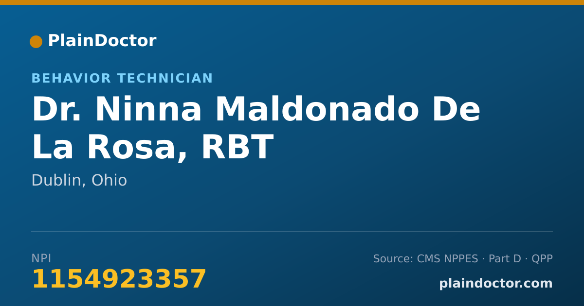 Shareable card for Ninna Maldonado De La Rosa, RBT - Behavior Technician, Dublin, OH