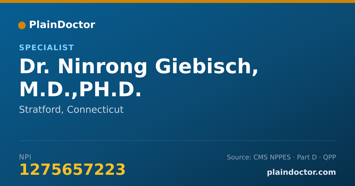 Shareable card for Ninrong Giebisch, M.D.,PH.D. - Specialist, Stratford, CT