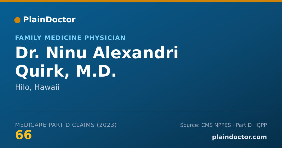 Shareable card for Ninu Alexandri Quirk, M.D. - Family Medicine Physician, Hilo, HI