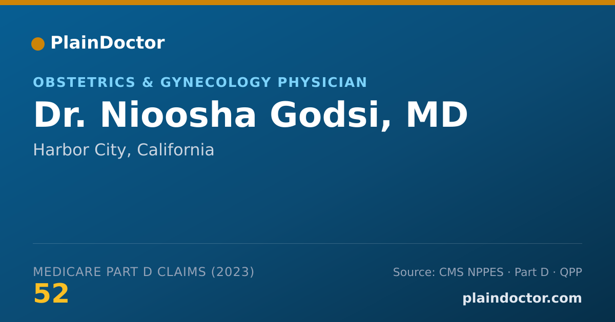 Shareable card for Nioosha Godsi, MD - Obstetrics & Gynecology Physician, Harbor City, CA