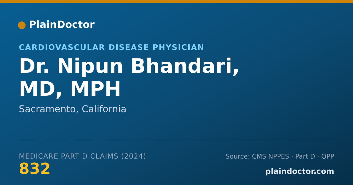 Shareable card for Nipun Bhandari, MD, MPH - Cardiovascular Disease Physician, Sacramento, CA
