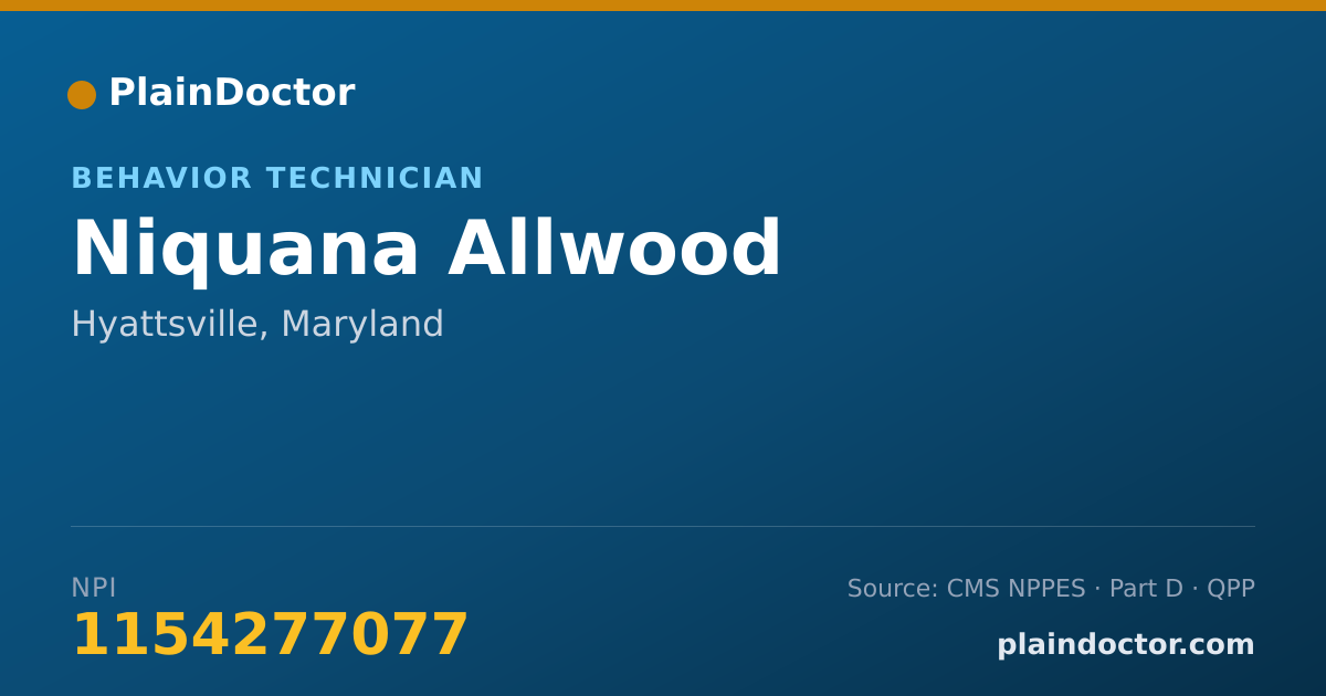Shareable card for Niquana Allwood - Behavior Technician, Hyattsville, MD