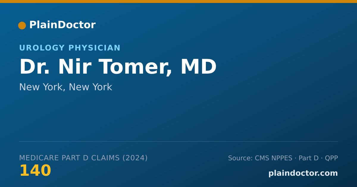 Shareable card for Nir Tomer, MD - Urology Physician, New York, NY