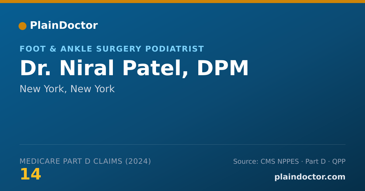 Shareable card for Niral Patel, DPM - Foot & Ankle Surgery Podiatrist, New York, NY