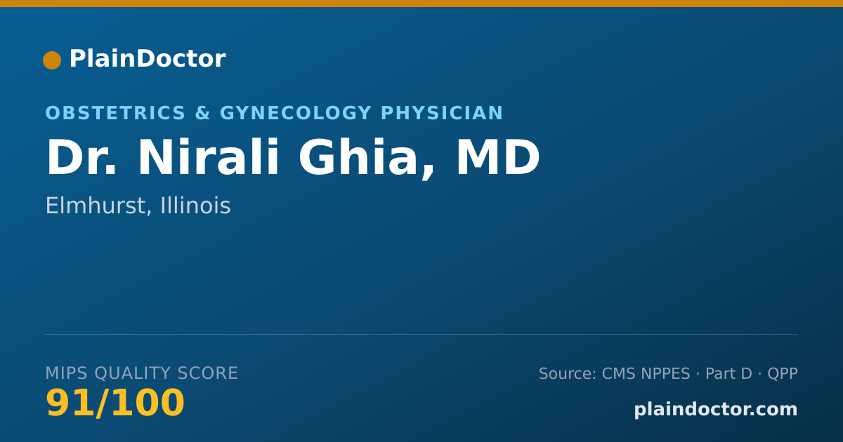 Shareable card for Nirali Ghia, MD - Obstetrics & Gynecology Physician, Elmhurst, IL