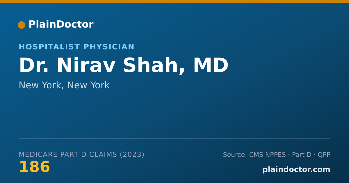 Shareable card for Nirav Shah, MD - Hospitalist Physician, New York, NY