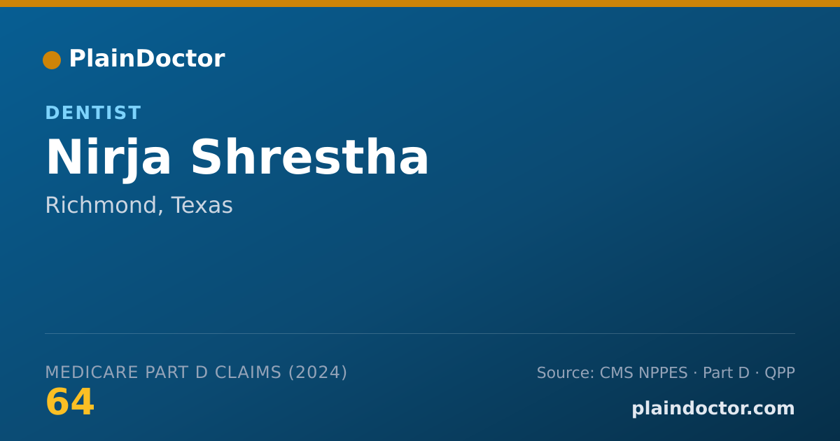 Shareable card for Nirja Shrestha - Dentist, Richmond, TX