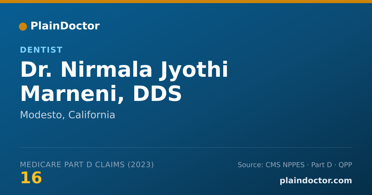 Shareable card for Nirmala Jyothi Marneni, DDS - Dentist, Modesto, CA
