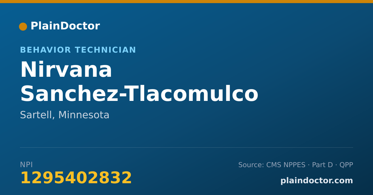 Shareable card for Nirvana Sanchez-Tlacomulco - Behavior Technician, Sartell, MN