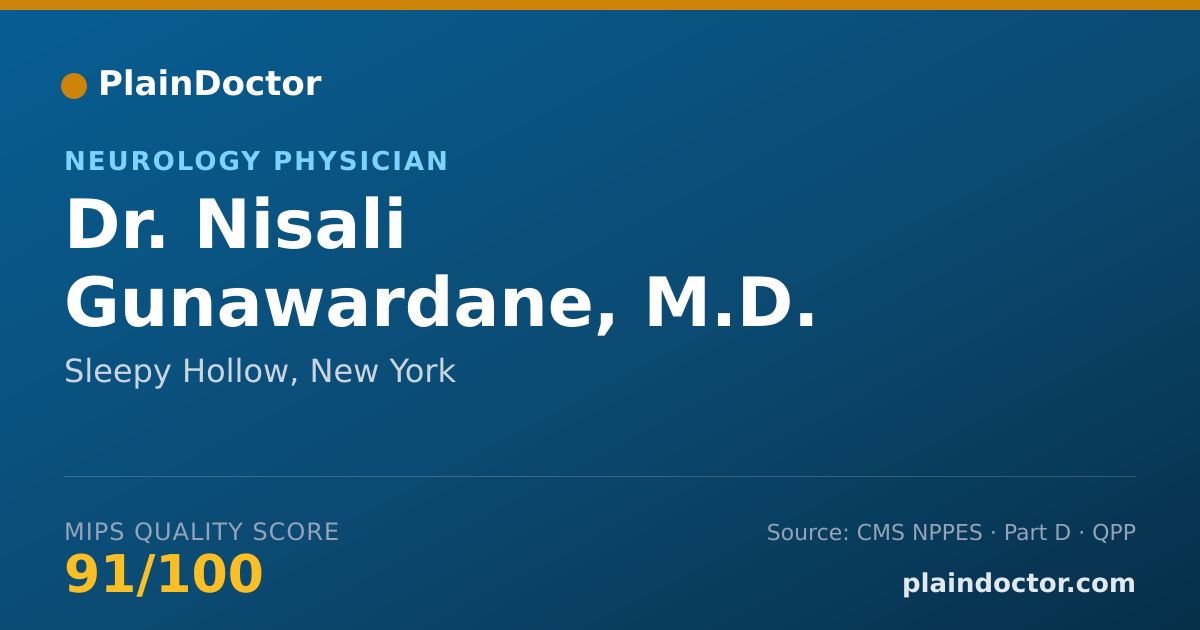 Shareable card for Nisali Gunawardane, M.D. - Neurology Physician, Sleepy Hollow, NY
