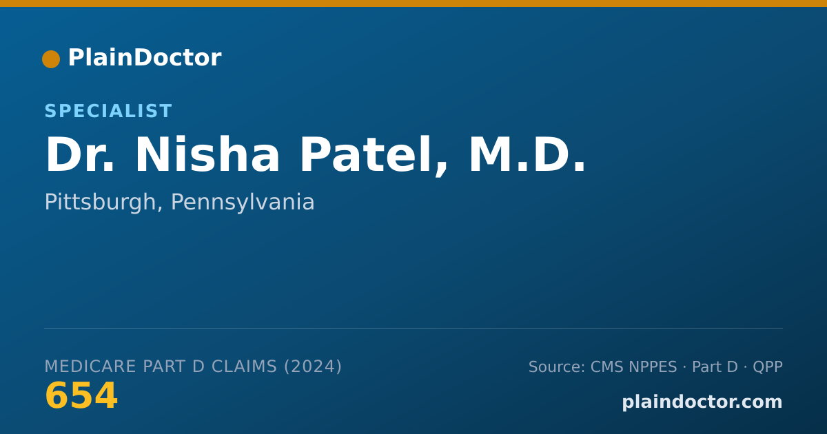 Shareable card for Nisha Patel, M.D. - Physical Medicine & Rehabilitation Physician, Pittsburgh, PA