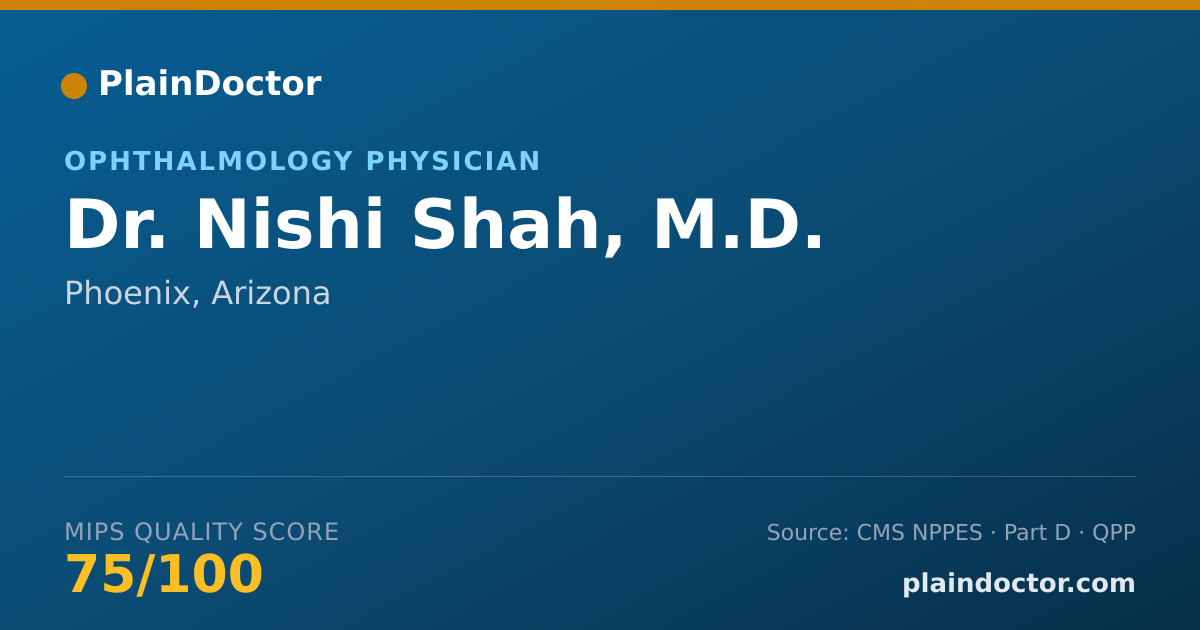 Shareable card for Nishi Shah, M.D. - Ophthalmology Physician, Phoenix, AZ