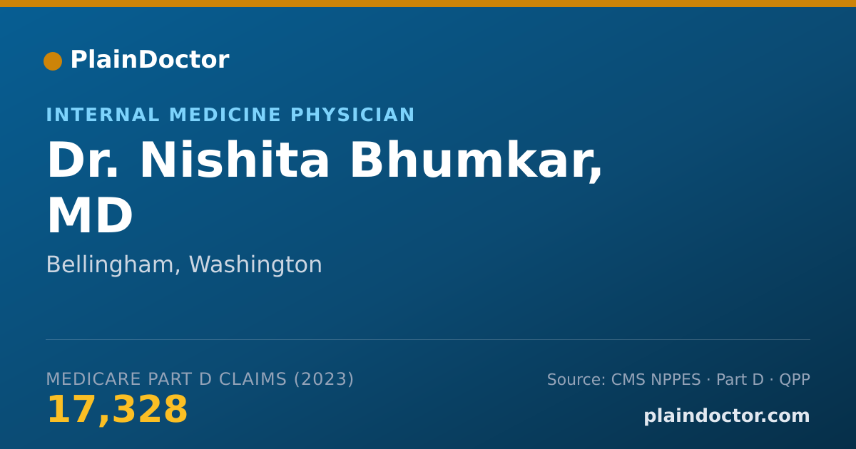 Shareable card for Nishita Bhumkar, MD - Internal Medicine Physician, Bellingham, WA