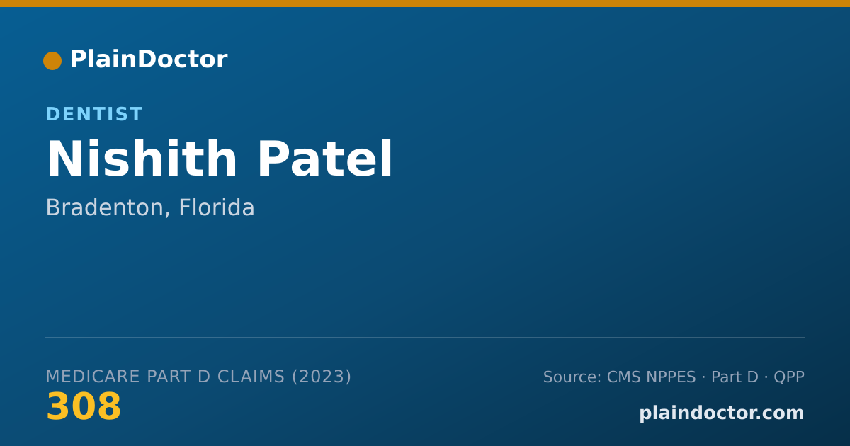 Shareable card for Nishith Patel - Dentist, Bradenton, FL