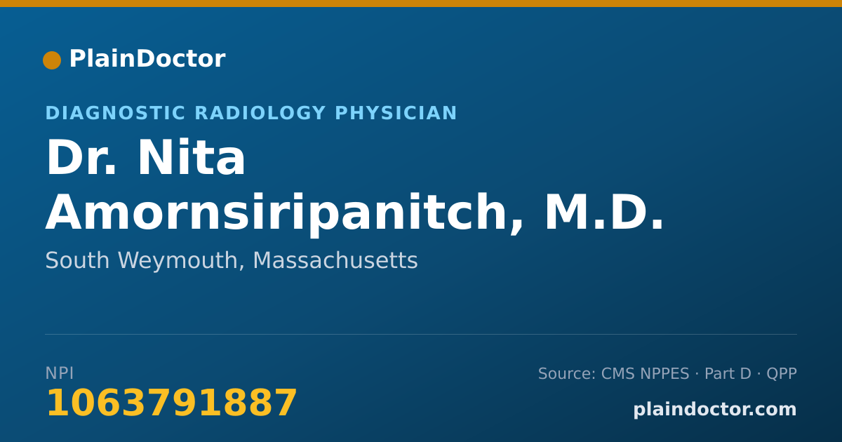 Shareable card for Nita Amornsiripanitch, M.D. - Diagnostic Radiology Physician, South Weymouth, MA