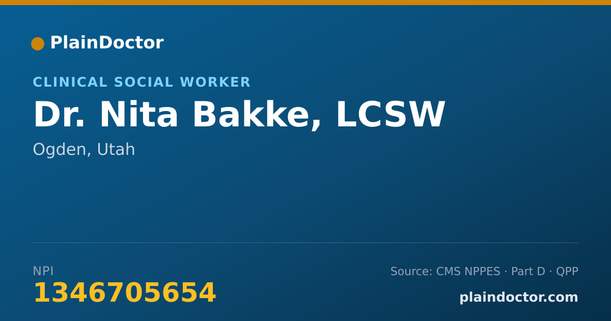 Shareable card for Nita Bakke, LCSW - Clinical Social Worker, Ogden, UT