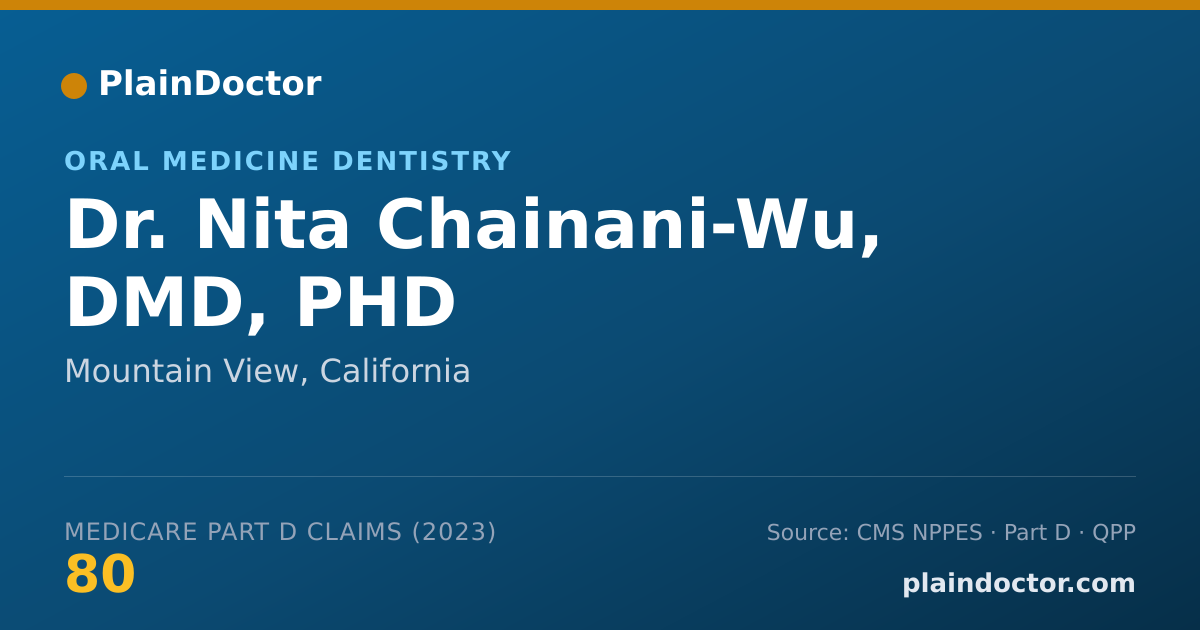 Shareable card for Nita Chainani-Wu, DMD, PHD - Oral Medicine Dentistry, Mountain View, CA