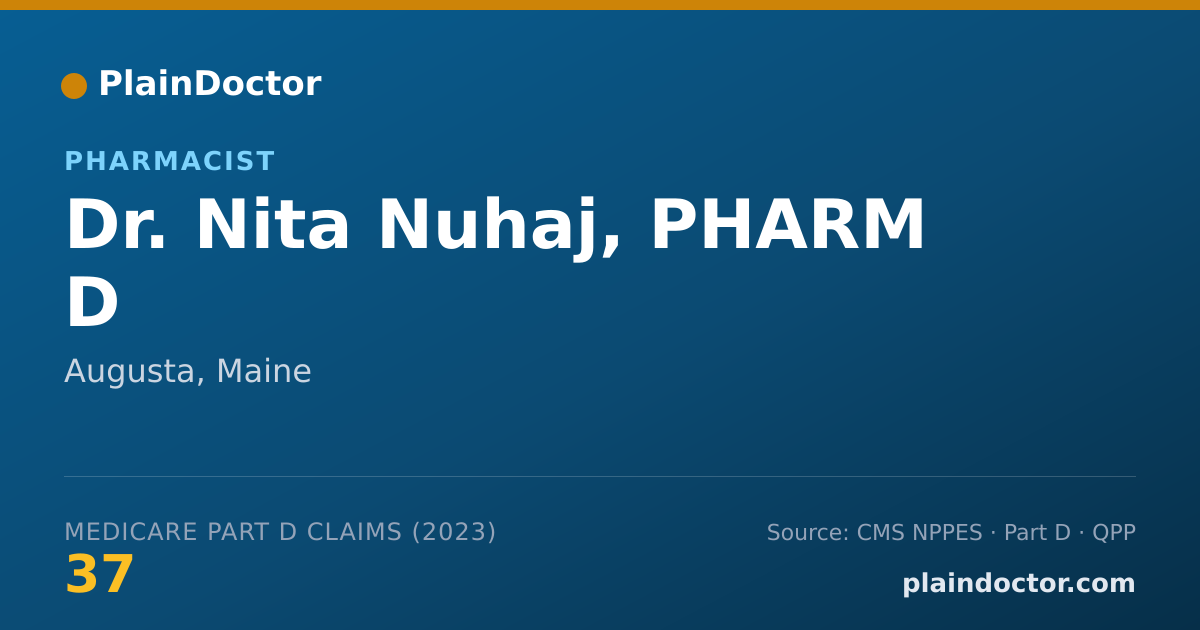 Shareable card for Nita Nuhaj, PHARM D - Pharmacist, Augusta, ME