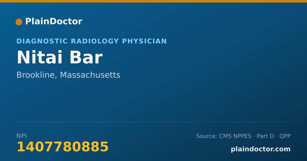 Shareable card for Nitai Bar - Diagnostic Radiology Physician, Brookline, MA