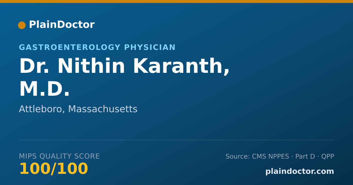 Shareable card for Nithin Karanth, M.D. - Gastroenterology Physician, Attleboro, MA