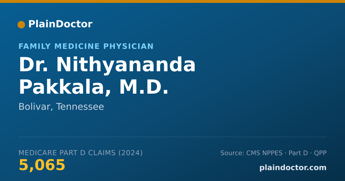 Shareable card for Nithyananda Pakkala, M.D. - Family Medicine Physician, Bolivar, TN