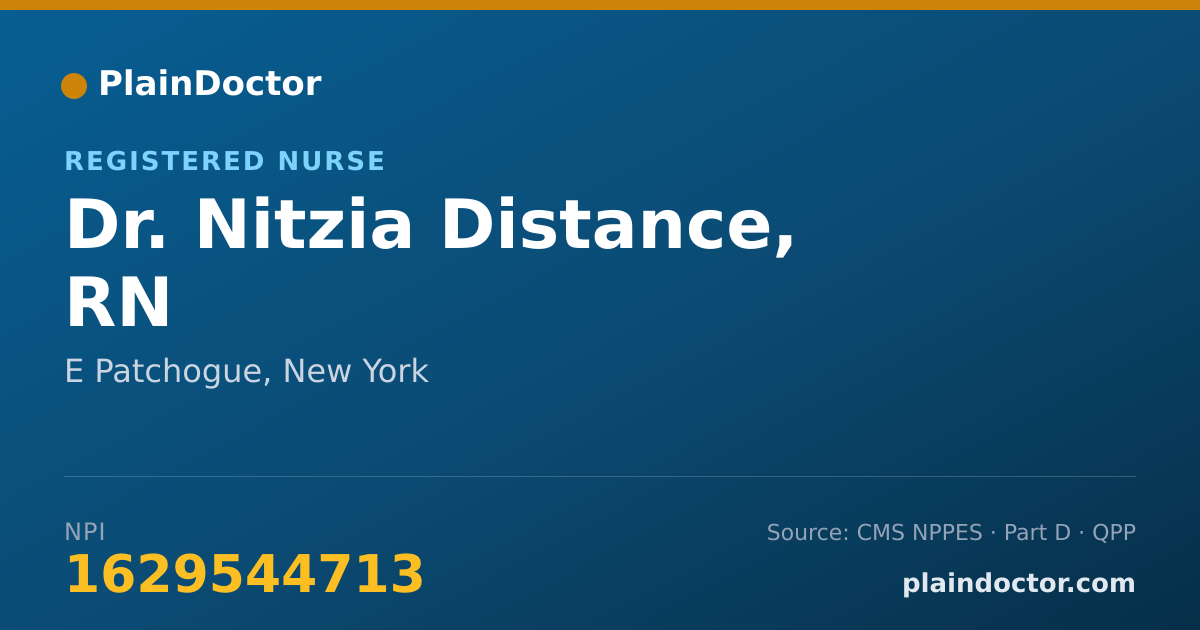 Shareable card for Nitzia Distance, RN - Registered Nurse, E Patchogue, NY