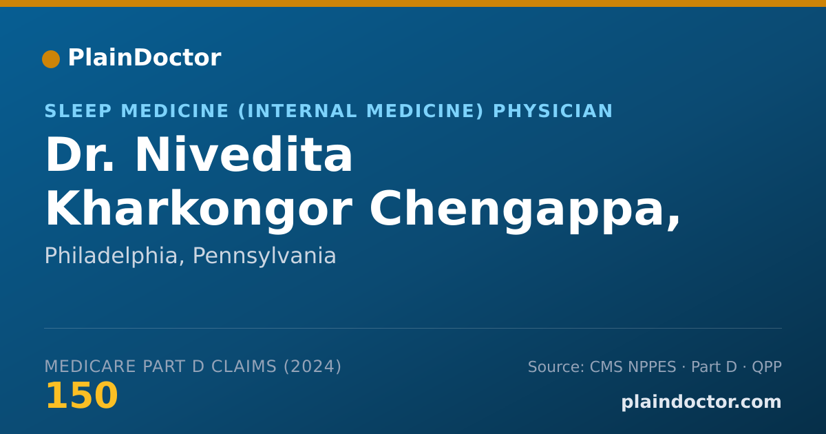 Shareable card for Nivedita Kharkongor Chengappa, MD - Sleep Medicine (Internal Medicine) Physician, Philadelphia, PA