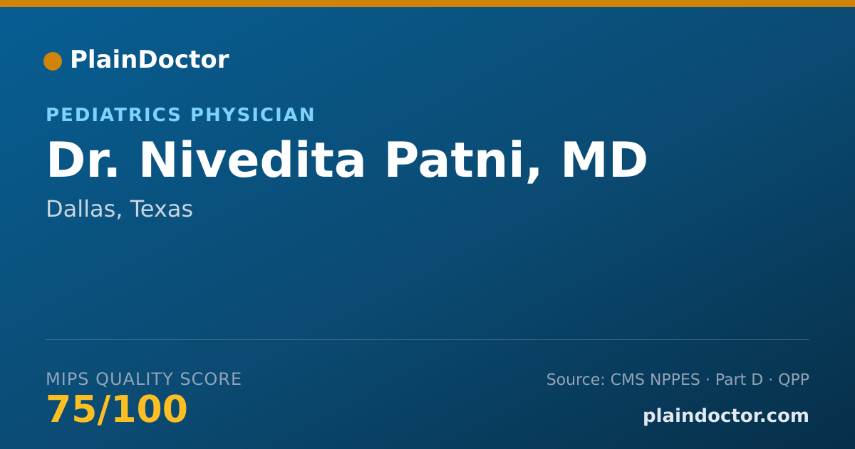 Shareable card for Nivedita Patni, MD - Pediatrics Physician, Dallas, TX