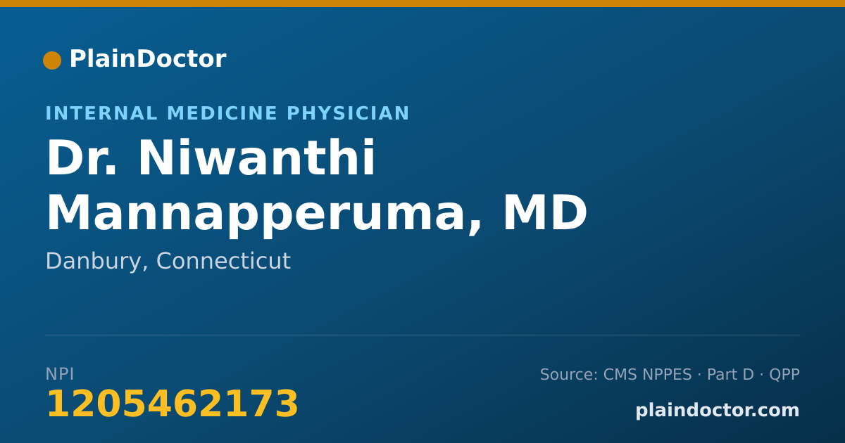 Shareable card for Niwanthi Mannapperuma, MD - Student in an Organized Health Care Education/Training Program, Danbury, CT