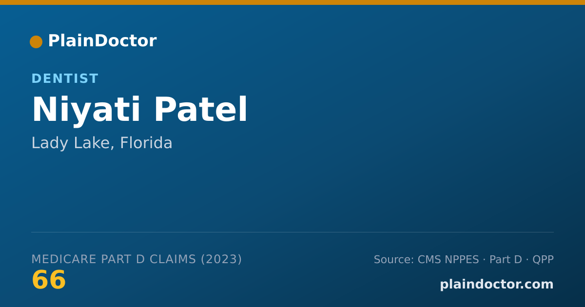 Shareable card for Niyati Patel - Dentist, Lady Lake, FL