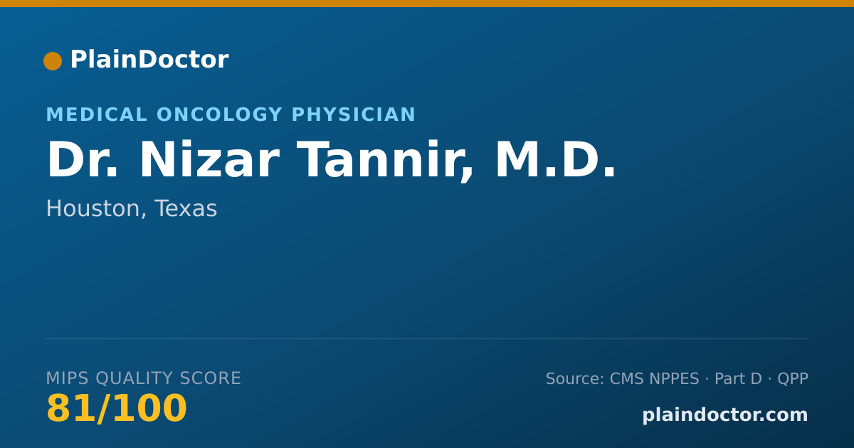 Shareable card for Nizar Tannir, M.D. - Medical Oncology Physician, Houston, TX