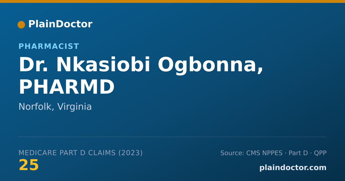 Shareable card for Nkasiobi Ogbonna, PHARMD - Pharmacist, Norfolk, VA