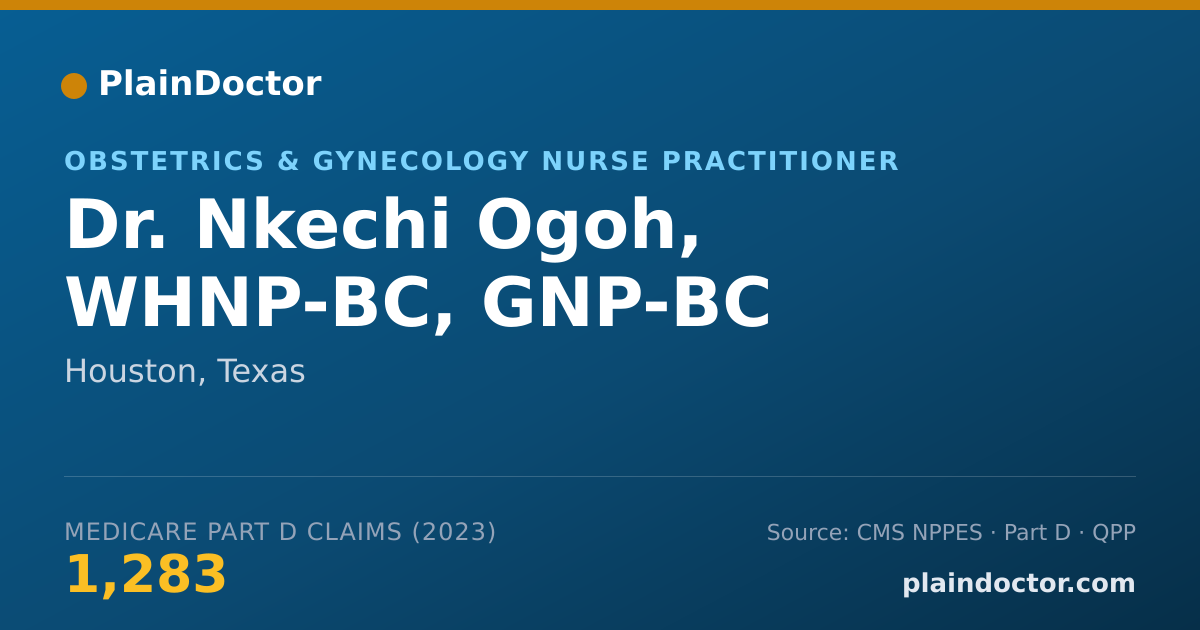 Shareable card for Nkechi Ogoh, WHNP-BC, GNP-BC - Obstetrics & Gynecology Nurse Practitioner, Houston, TX
