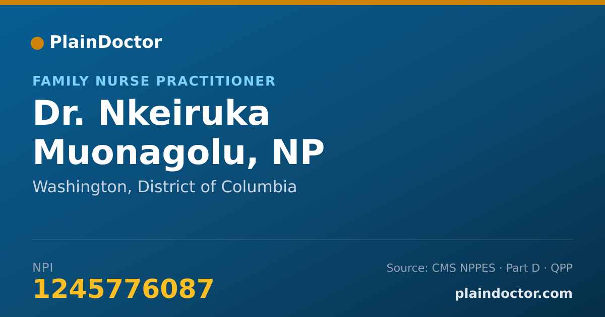 Shareable card for Nkeiruka Muonagolu, NP - Family Nurse Practitioner, Washington, DC