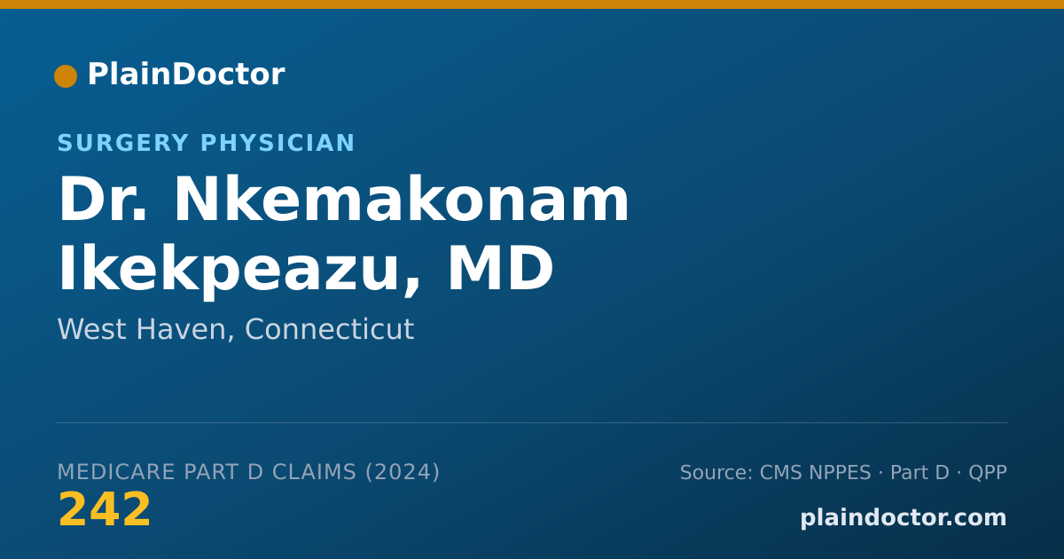 Shareable card for Nkemakonam Ikekpeazu, MD - Surgery Physician, West Haven, CT