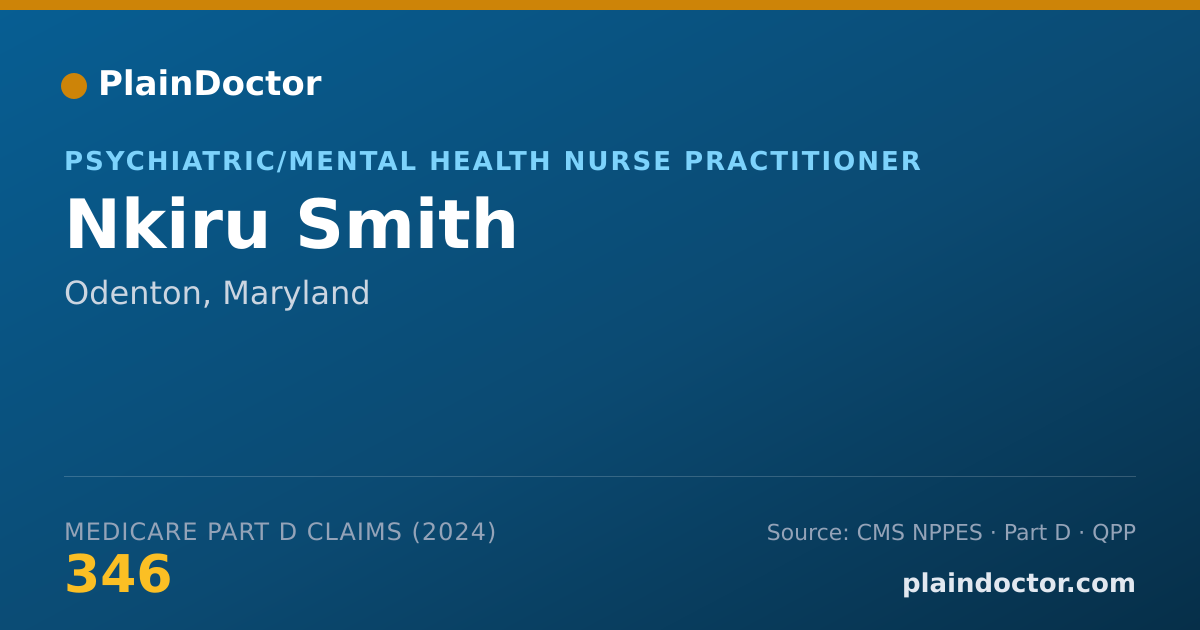 Shareable card for Nkiru Smith - Psychiatric/Mental Health Nurse Practitioner, Odenton, MD