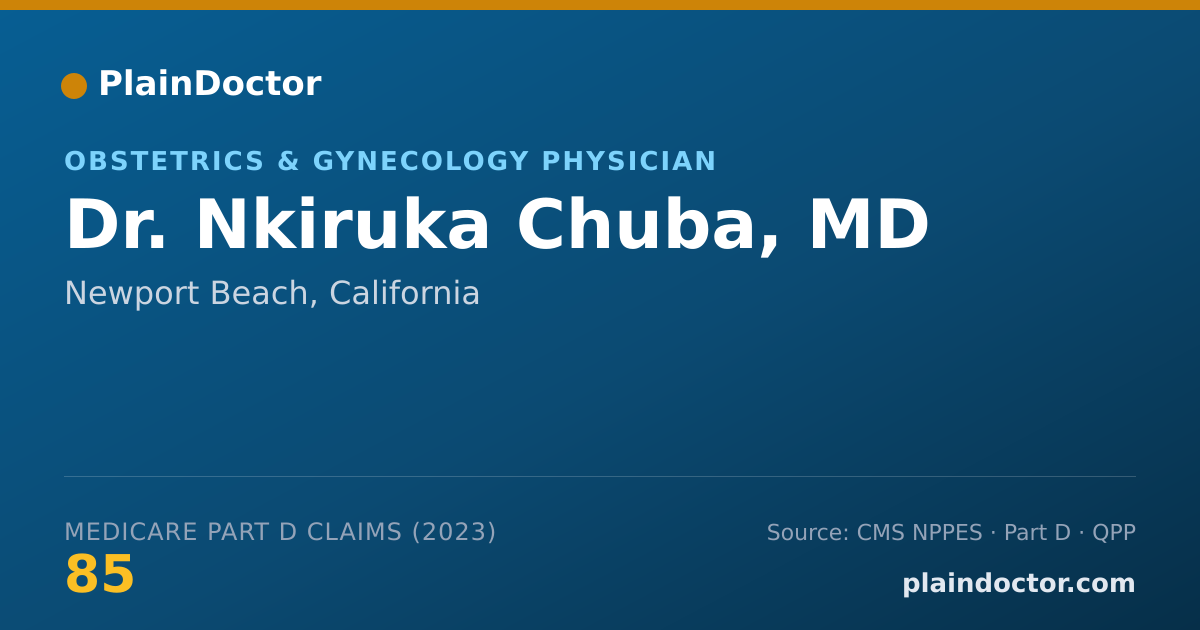 Shareable card for Nkiruka Chuba, MD - Obstetrics & Gynecology Physician, Newport Beach, CA