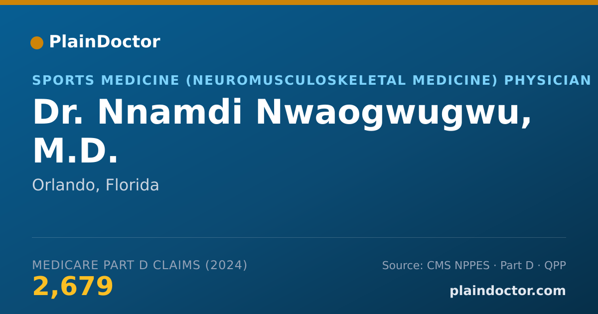 Shareable card for Nnamdi Nwaogwugwu, M.D. - Sports Medicine (Neuromusculoskeletal Medicine) Physician, Orlando, FL